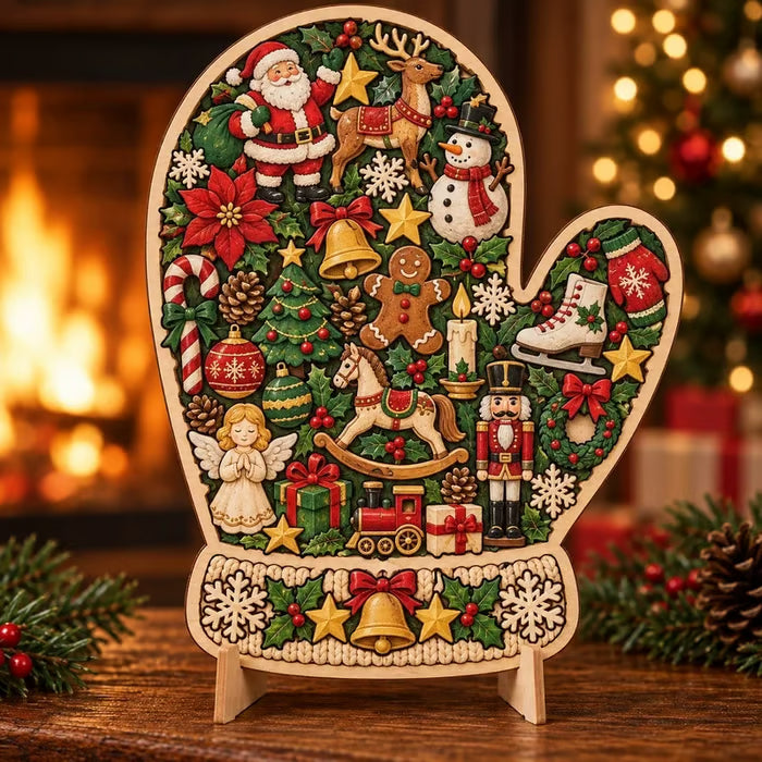 🎄 ✨ Intricate Christmas Keepsake Wooden Puzzle Ornaments – Artistic Festive Tabletop Décor