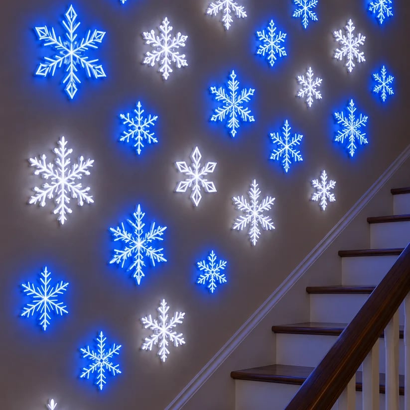 ❄️ 12PCS LED Snowflake Wall Lights – Peel & Stick Winter Wonderland Christmas Decor🎄