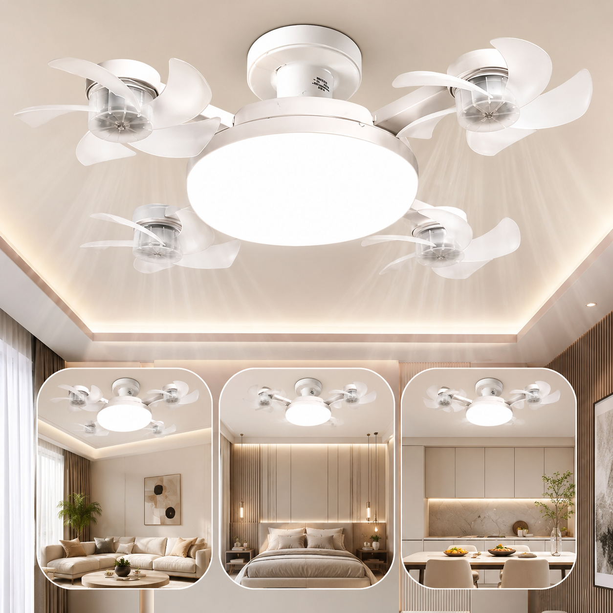 ๐ E27 Ceiling Fan Light | Silent LED with Remote