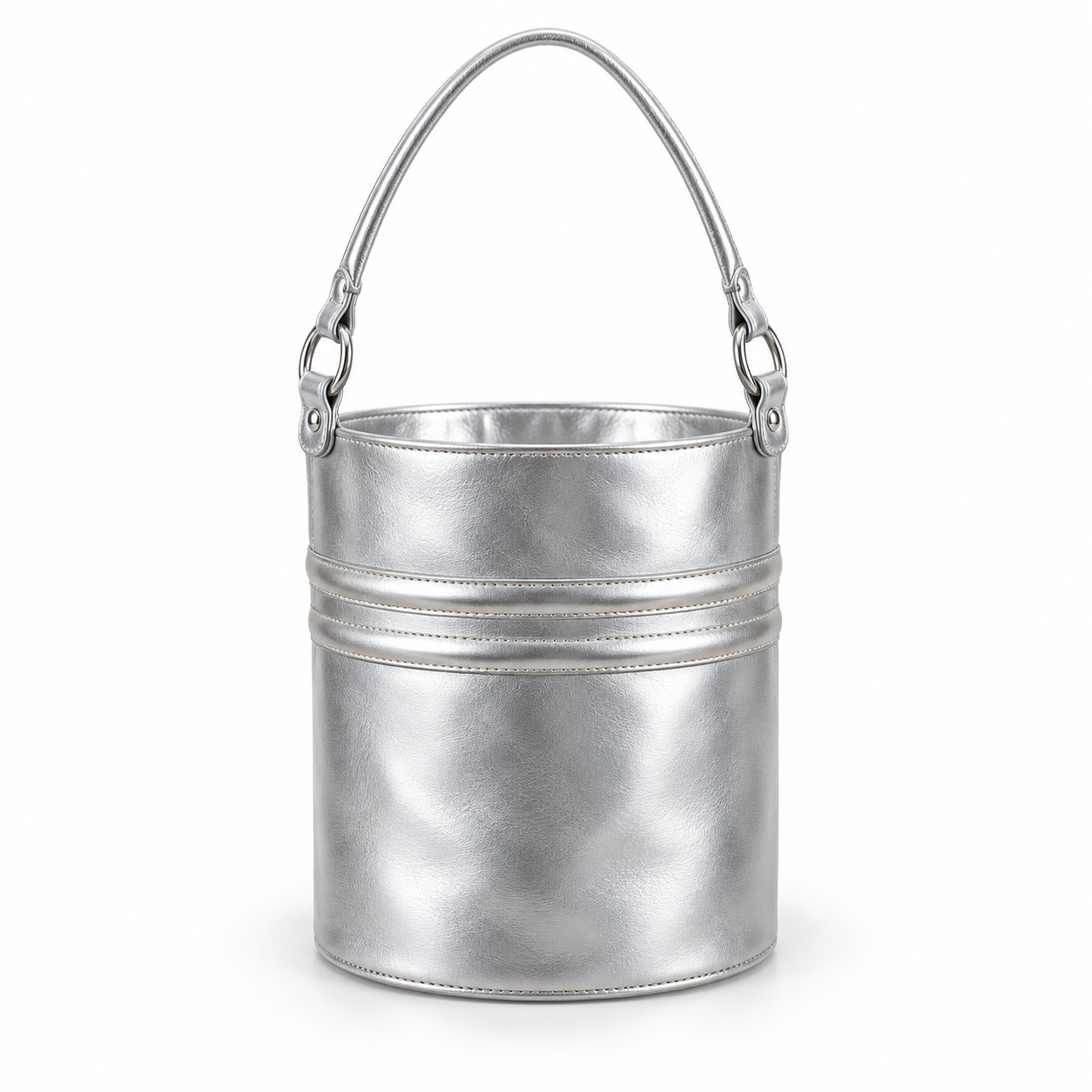 ✨ Silver Bucket Bag – Chic Slouchy Shoulder Bag for Everyday Style