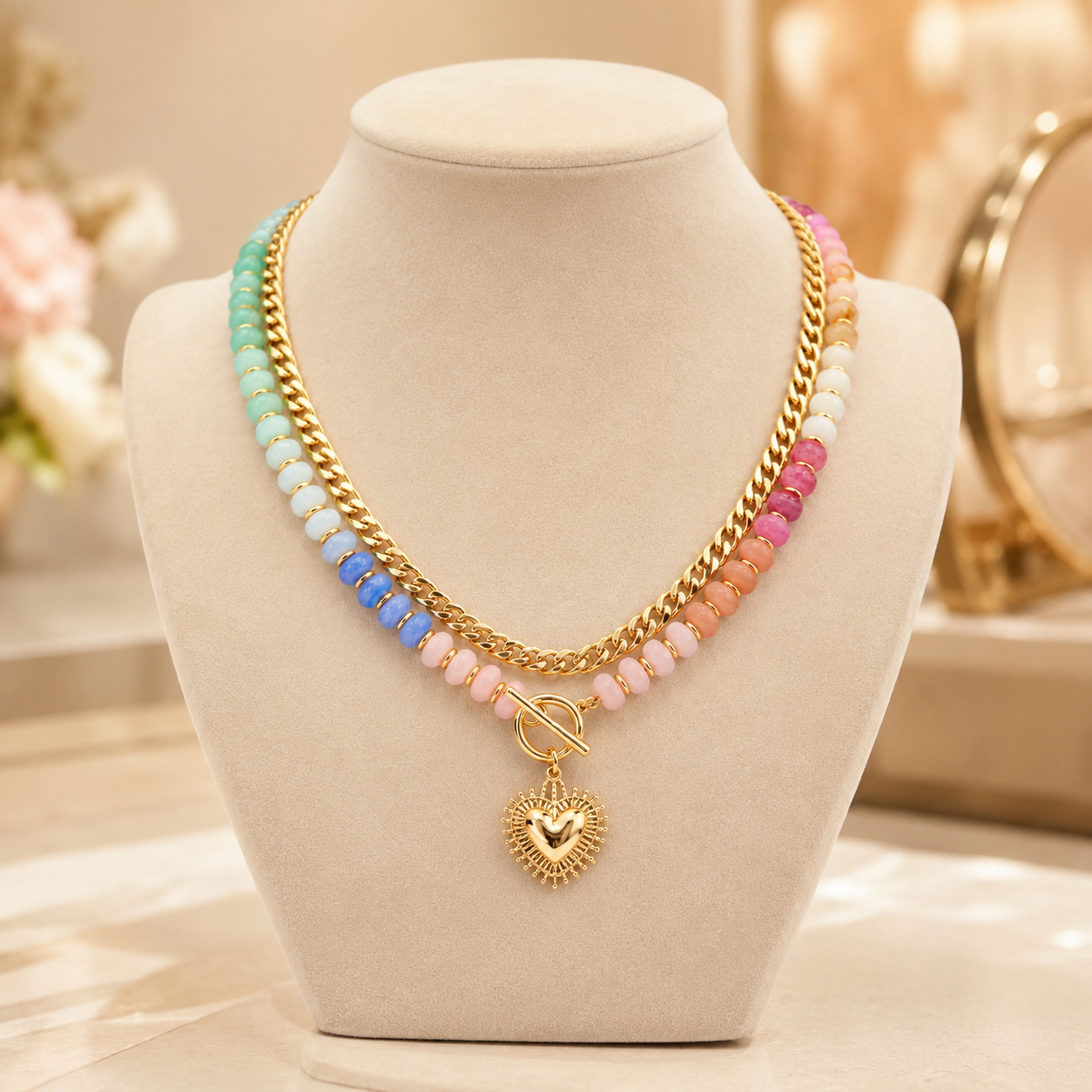š¬šŗ Dopamine Heart Layered Necklace ā Made for Summer, Sunshine & Compliments