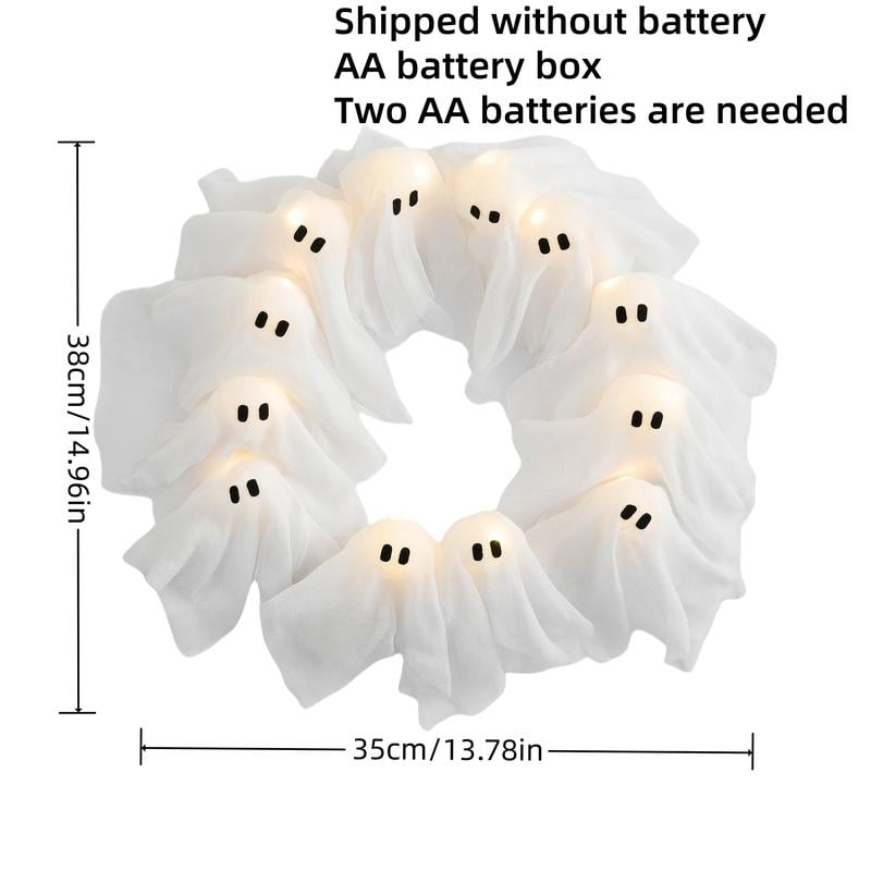 👻15.75" Halloween Lit Ghosts Wreath