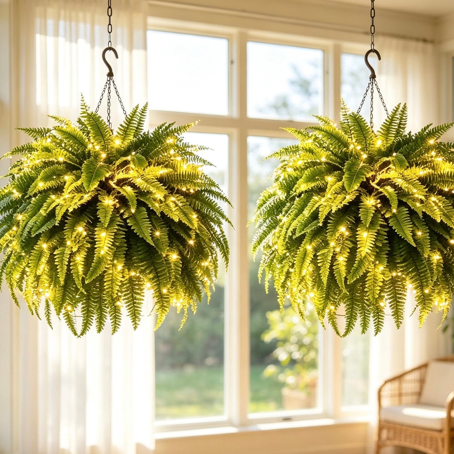 🔥Each $9.99 On Sale Only Today💛Glowing Boston Ferns with Lights – 🌿 Zero Watering, Zero Maintenance