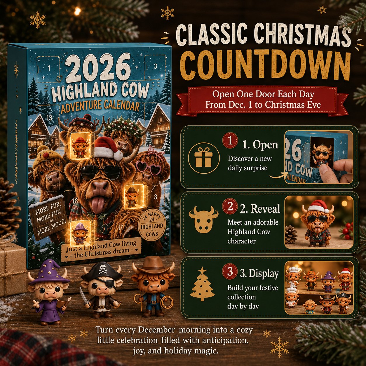 ๐ฅLast Day 49% OFF - ๐๐2026 Highland Cow Advent Calendar | Every Day Brings New Surprises(๐ฆBuy 2 Free Shipping)