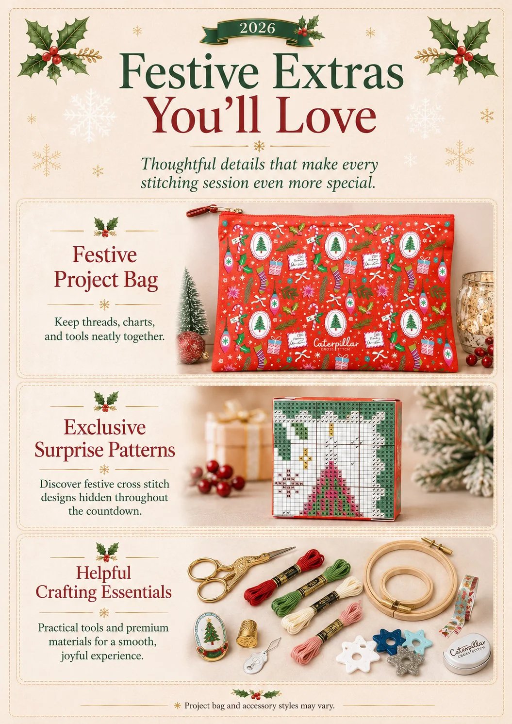 🔥 Last Day 49% OFF - 🎄🧵 2026 Cross Stitch Advent Calendar Box 🎁✨