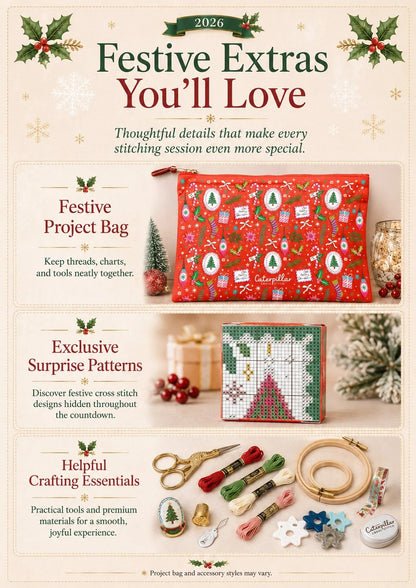 🔥 Last Day 49% OFF - 🎄🧵 2026 Cross Stitch Advent Calendar Box 🎁✨