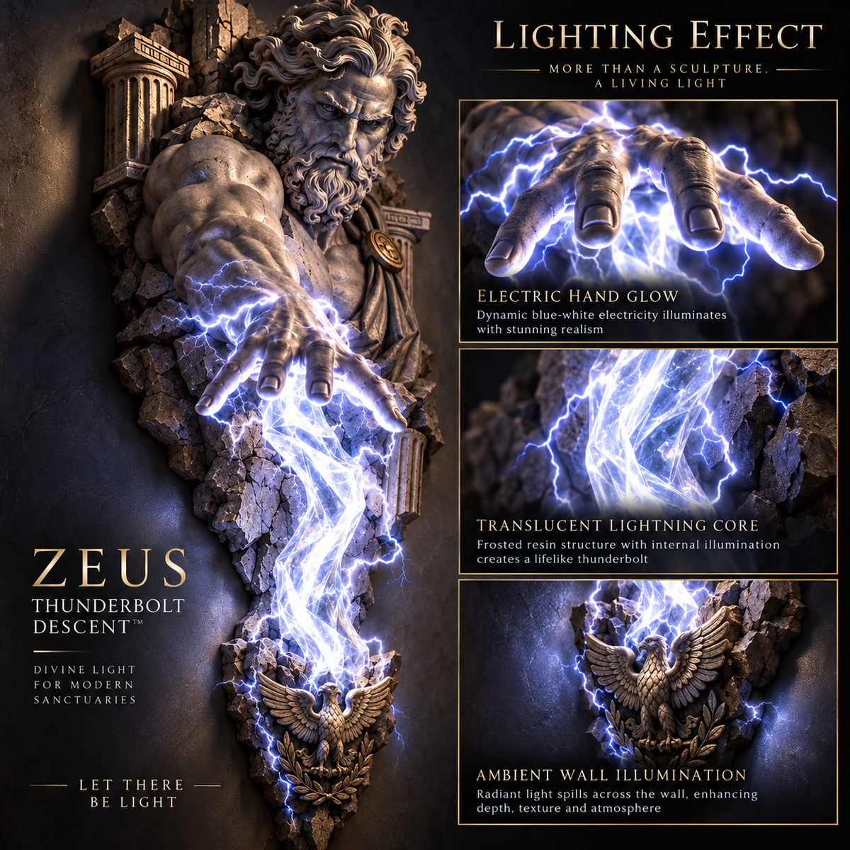 ⏰ Limited Stock 50% OFF  ⚡🌊 Mythological Sculpture Wall Lamp Collection 🏛✨