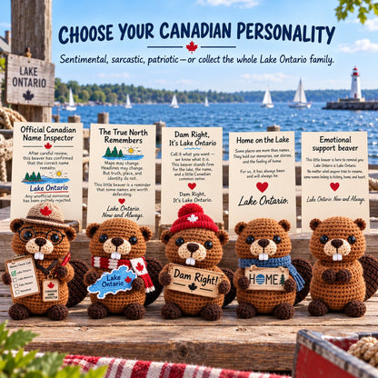 Lake Ontario Emotional Support Beaver | Canadian Crochet Keepsake with Message Card