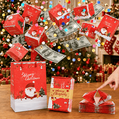 🎁 LAST DAY 49% OFF – Pop-Up Surprise Gift Box | Exploding Confetti Gift Box with 6 Flying Cubes, Matching Gift Bag & Hidden Space for Cash, Jewelry or Keepsakes ✨