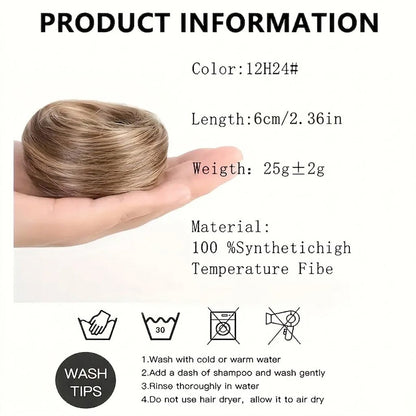 Synthetic Messy Bun Hair Piece for Women, Curly Updo Scrunchie Extension for Instant Volume and a High Crown