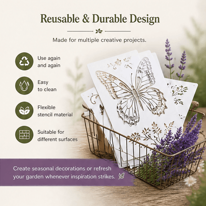 🌿 Garden Wall Stencil, Reusable DIY Kit for Walls, Fences & Patios