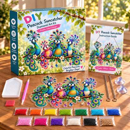 🔥Last Day 50% OFF - 🐦✨ Sunny Birds Diamond Art Suncatcher DIY Kit