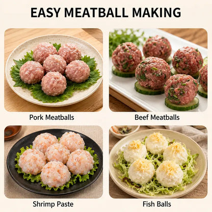 Stainless Steel Manual Meatball Maker Tool - 6/12 Ball Mold, Home Kitchen Cooking Utensil