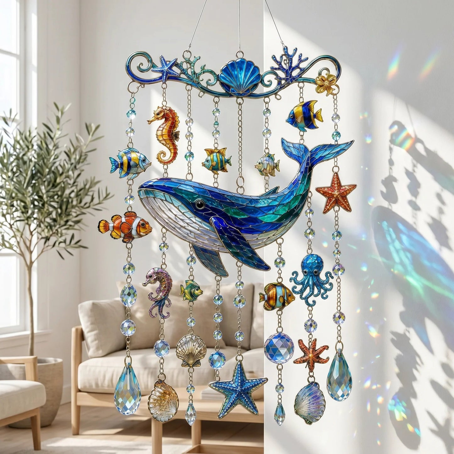 🐋 2D Ocean-Themed Wind Chime – Bring the Ocean Glow to Your Garden (📦Buy 2 Free Shipping)