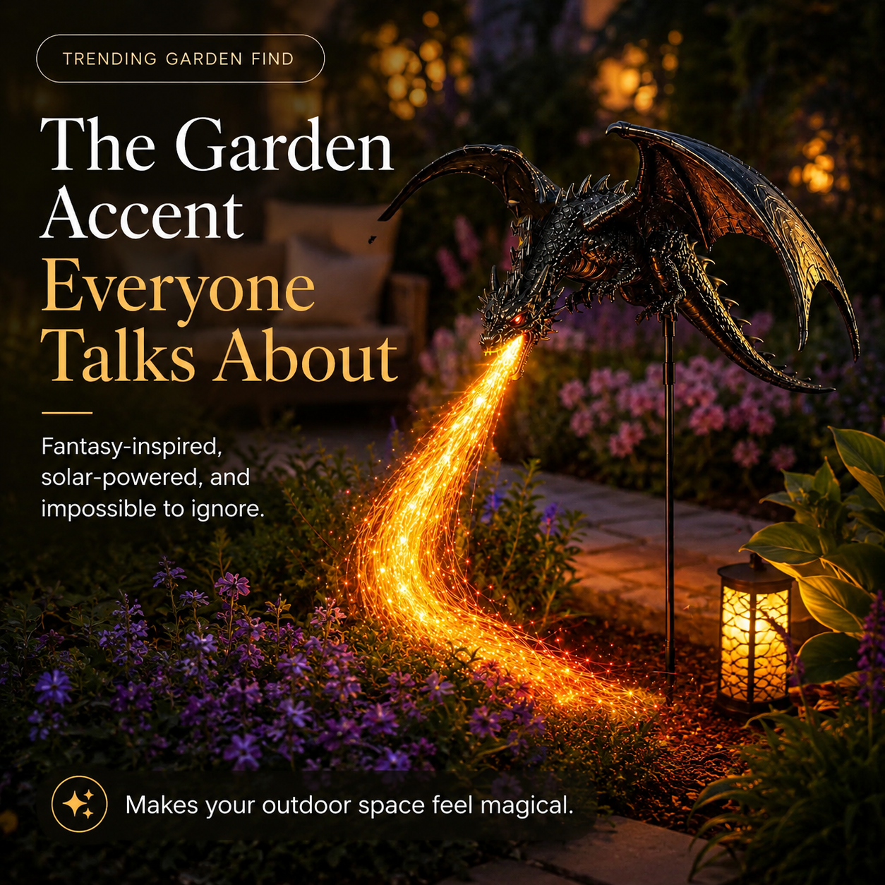 ⏳ Last Day 49% OFF🐉2027 Fellime®Dragon’s Ember Solar Garden Decor
