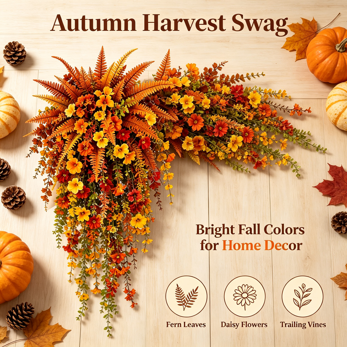 🔥Last Day 49% OFF - Artificial Fern for Autumn Outdoor Decor– Autumn Porch & Door Decoration