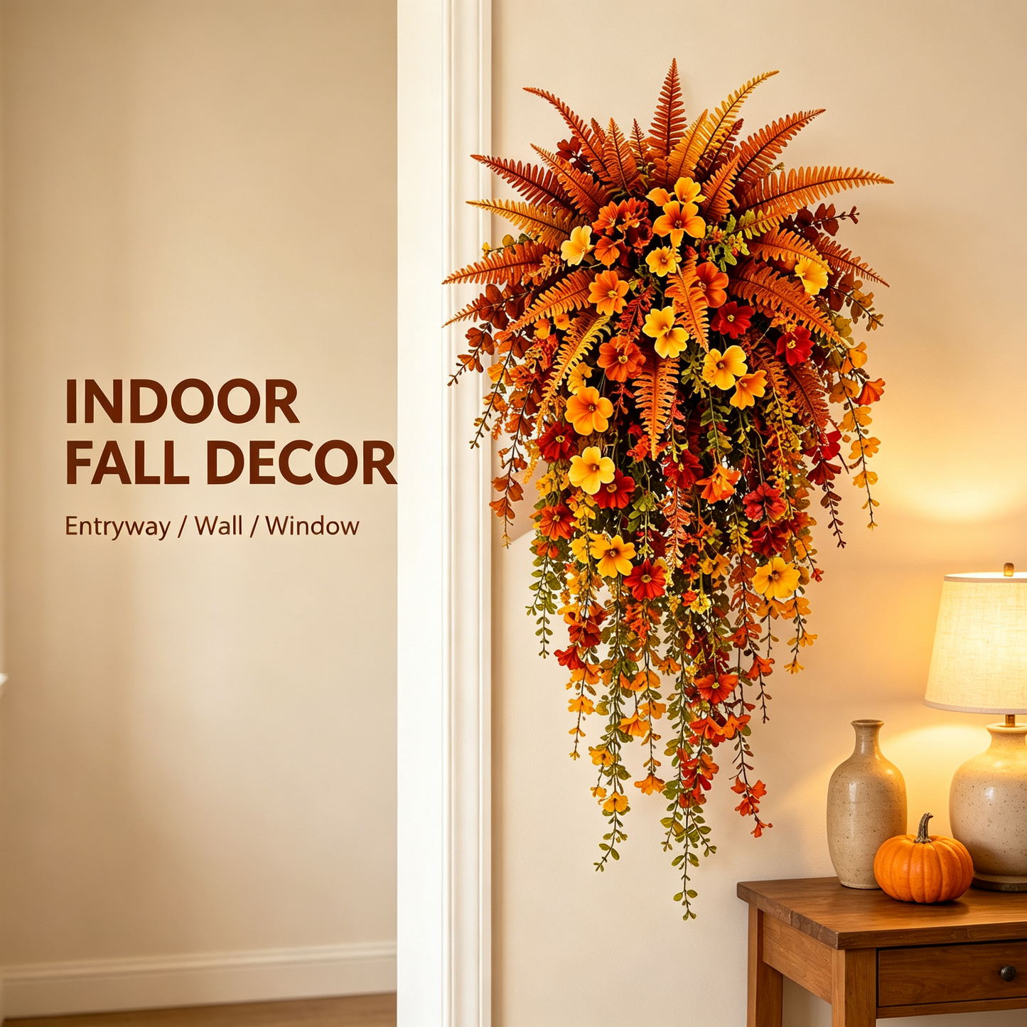 🔥Last Day 49% OFF - Artificial Fern for Autumn Outdoor Decor– Autumn Porch & Door Decoration