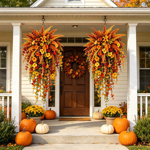 🔥Last Day 49% OFF - Artificial Fern for Autumn Outdoor Decor– Autumn Porch & Door Decoration