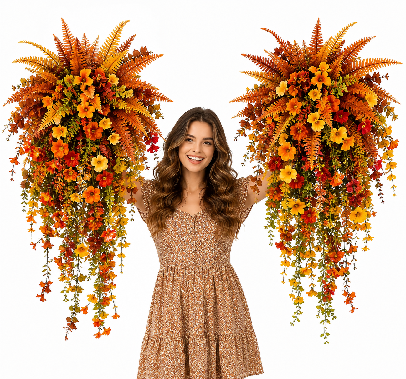 🔥Last Day 49% OFF - Artificial Fern for Autumn Outdoor Decor– Autumn Porch & Door Decoration