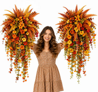 🔥Last Day 49% OFF - Artificial Fern for Autumn Outdoor Decor– Autumn Porch & Door Decoration