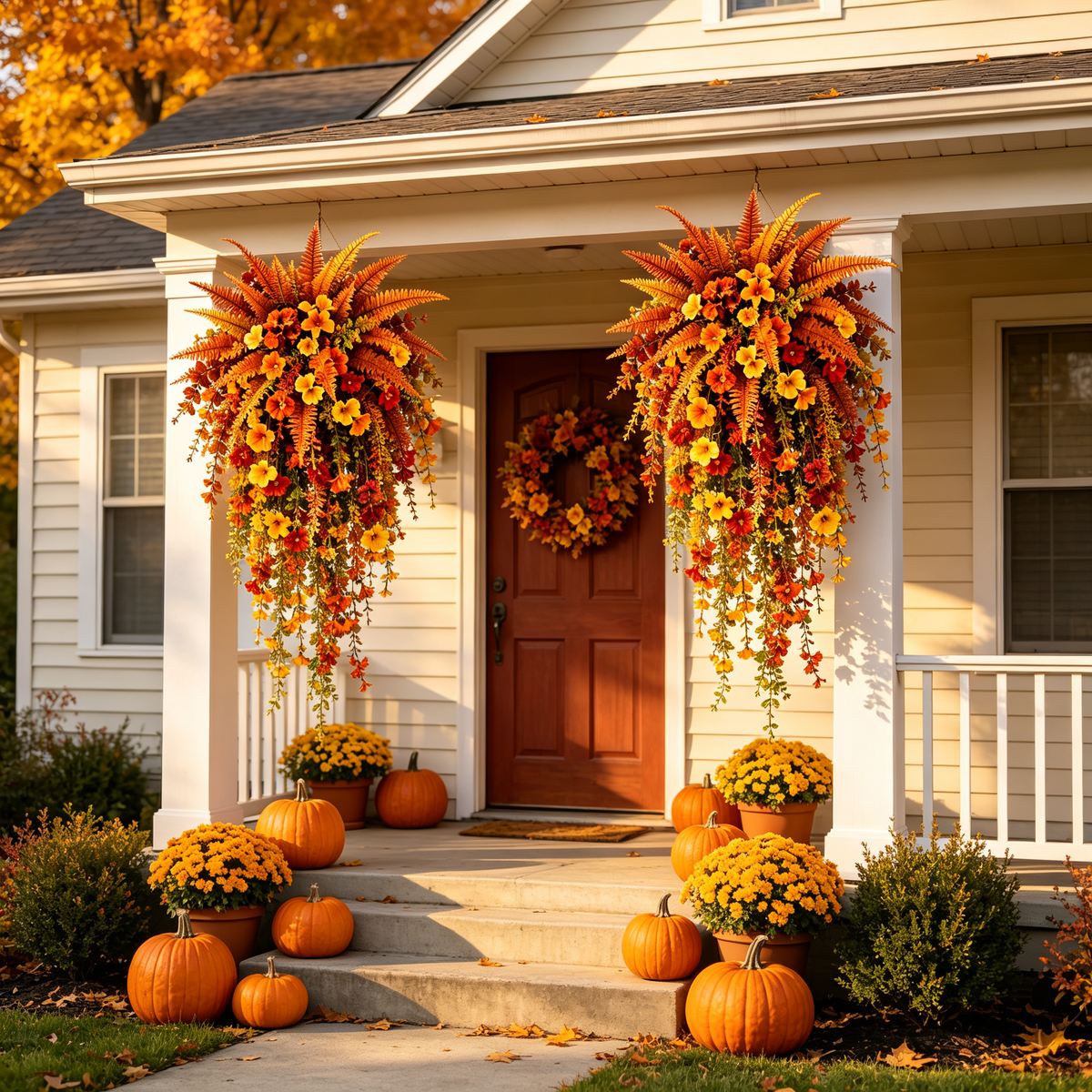 🔥Last Day 49% OFF - Artificial Fern for Autumn Outdoor Decor– Autumn Porch & Door Decoration