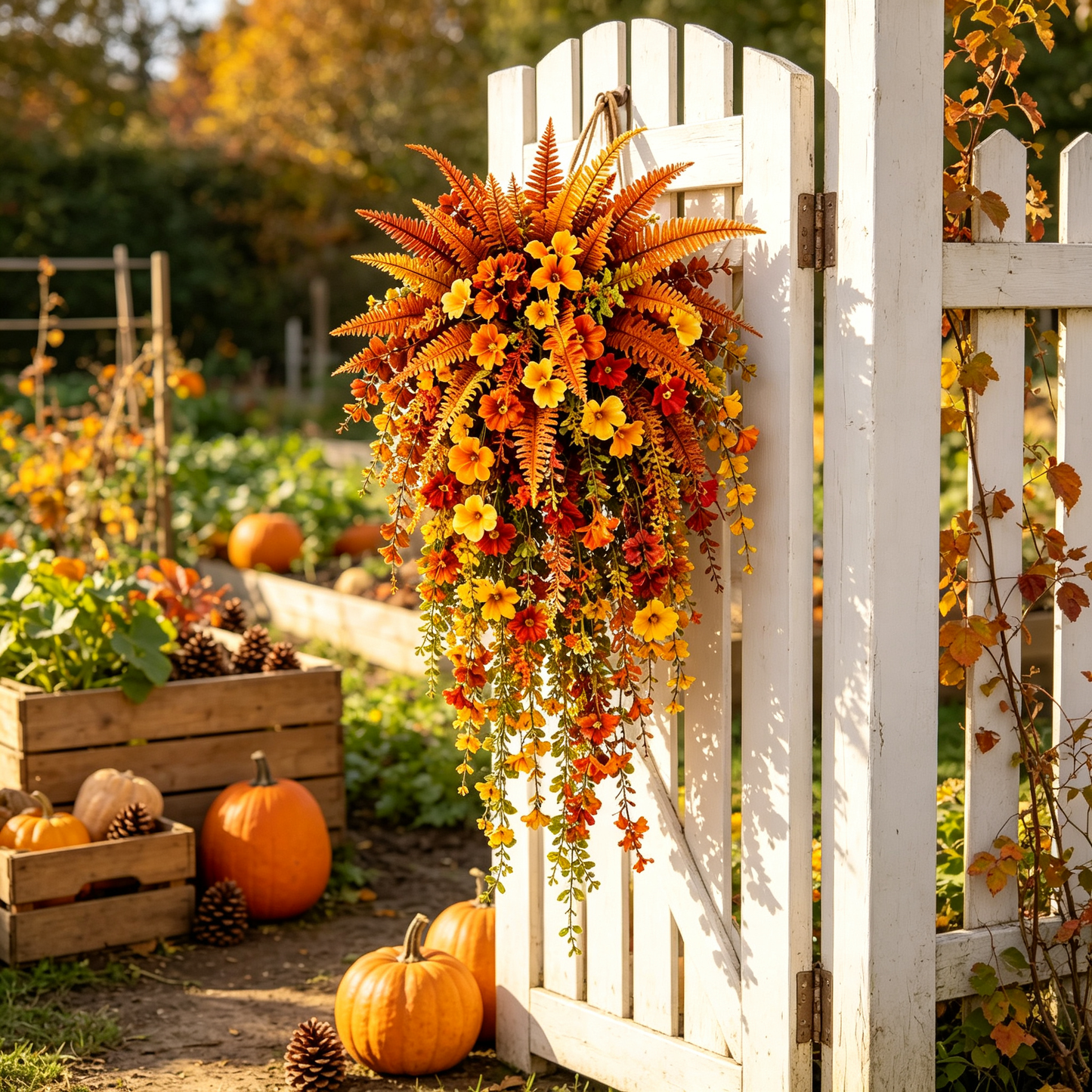🔥Last Day 49% OFF - Artificial Fern for Autumn Outdoor Decor– Autumn Porch & Door Decoration