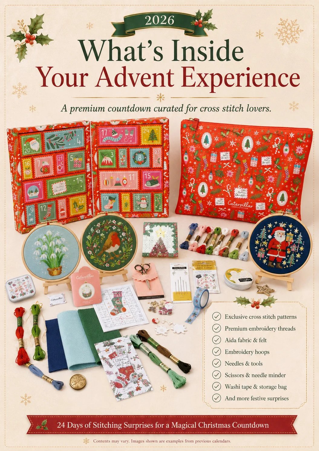 🔥 Last Day 49% OFF - 🎄🧵 2026 Cross Stitch Advent Calendar Box 🎁✨
