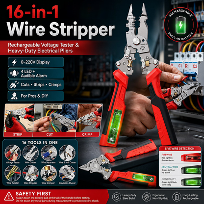 ⚡ 16-in-1 Electrical Pliers with Voltage Tester(✈buy 2 free shipping)