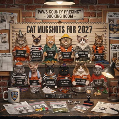 😂 Funny Cat Mugshots 2027 Calendar 📅