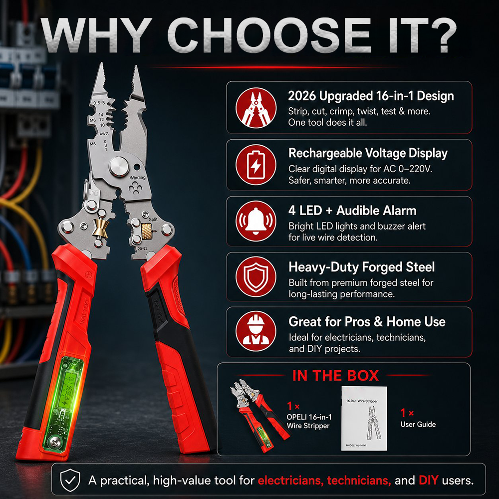 ⚡ 16-in-1 Electrical Pliers with Voltage Tester(✈buy 2 free shipping)