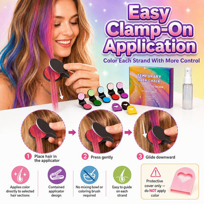 12-Color Temporary Hair Chalk Applicator Set