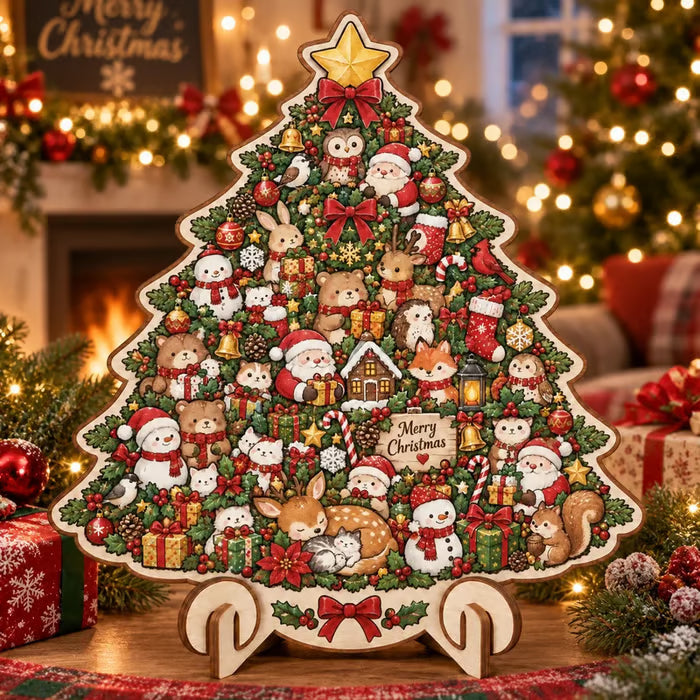 🎄 ✨ Intricate Christmas Keepsake Wooden Puzzle Ornaments – Artistic Festive Tabletop Décor