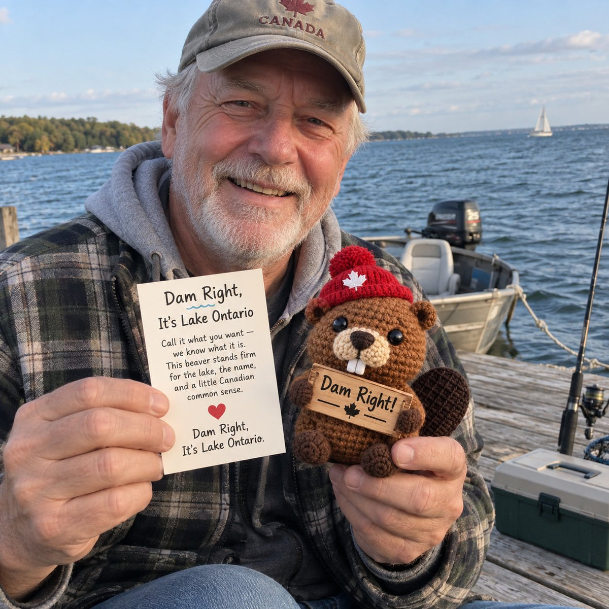 Lake Ontario Emotional Support Beaver | Canadian Crochet Keepsake with Message Card