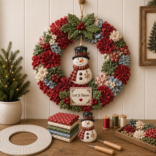 🎄 Christmas Classics Fabric Wreath DIY Kit