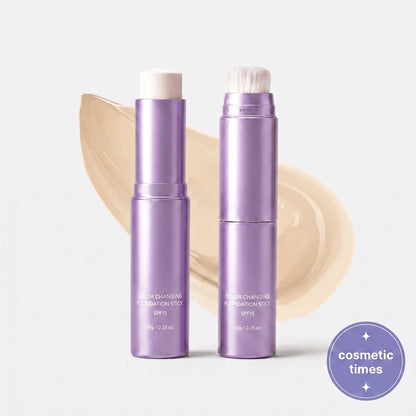 ✨ Korean 2-in-1 Color-Changing Foundation Stick™ – Seamless Coverage with Built-In Brush