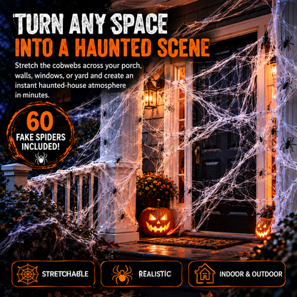 🕷️800 Sq Ft Stretchable Fake Spider Cobwebs