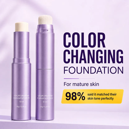 ✨ Korean 2-in-1 Color-Changing Foundation Stick™ – Seamless Coverage with Built-In Brush