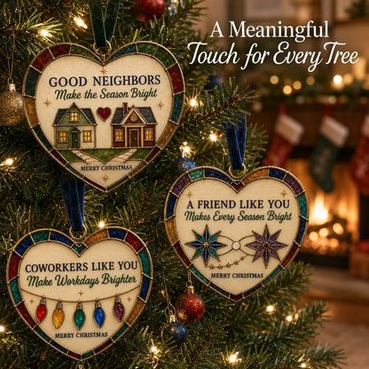 ⏳ Last Day 49% OFF – ❤️ Christmas Heart Ornament Collection | 7 Stained-Glass-Inspired Designs with Meaningful Messages for Mom, Grandma, Sister, Teachers, Coworkers, Neighbors & Friends 🎄