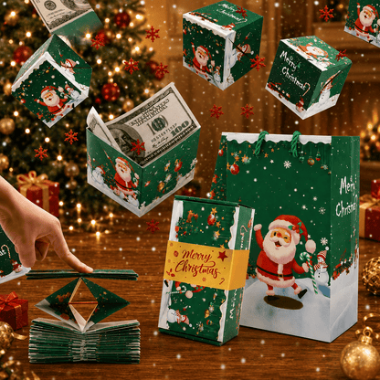 🎁 LAST DAY 49% OFF – Pop-Up Surprise Gift Box | Exploding Confetti Gift Box with 6 Flying Cubes, Matching Gift Bag & Hidden Space for Cash, Jewelry or Keepsakes ✨