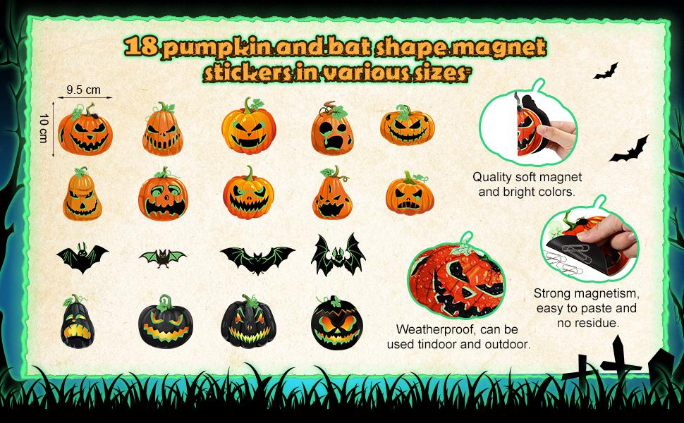 🎃 Luminous Halloween Magnetic Decor Set for Cars & Garage Doors 👻✨