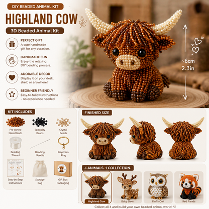 🧵✨ Tiny 3D Beaded Animal DIY Kit