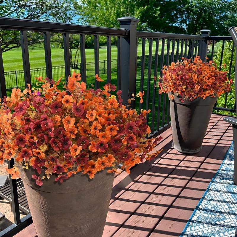 💐 summerwins Colorful UV Resistant Fake Flower Bouquet 🌸 Decorative Artificial Floral Arrangement for Home, Garden, Party & Wedding Decor