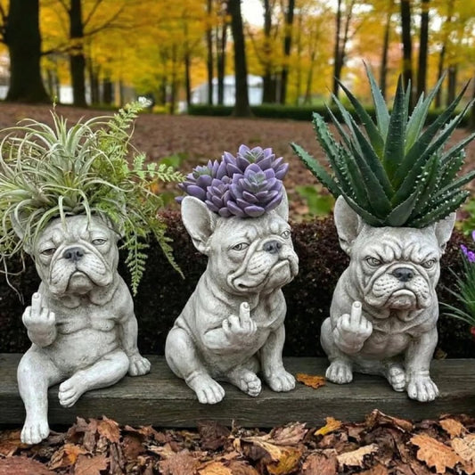 🔥LAST DAY 50% OFF🐶Grumpy French Bulldog Planter🪴