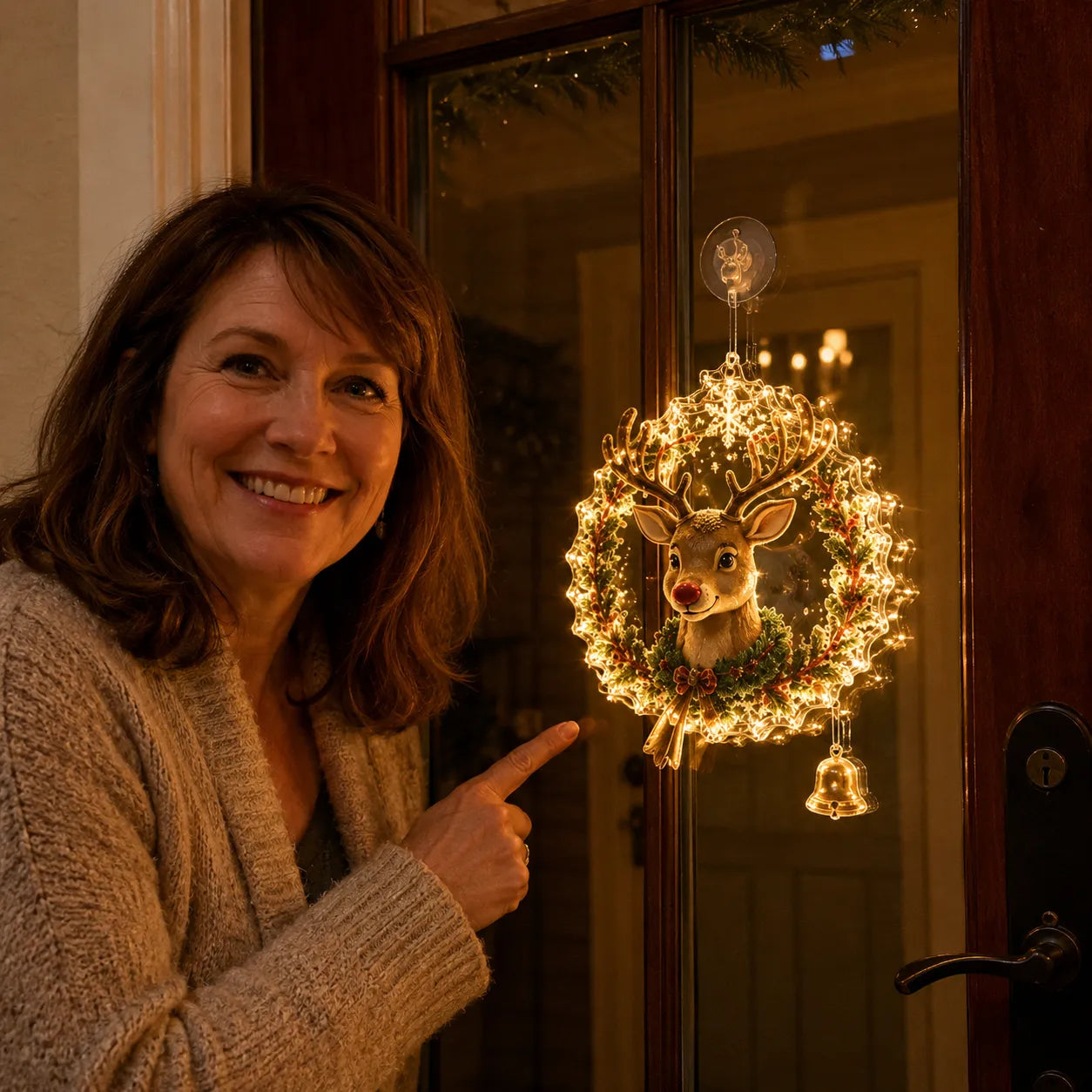 ⏳ Last Day 49% OFF – 🎄Lighted Christmas Window Decoration with Suction Cup | Warm LED Window Light with Double-Layer Design & Multiple Festive Styles ✨