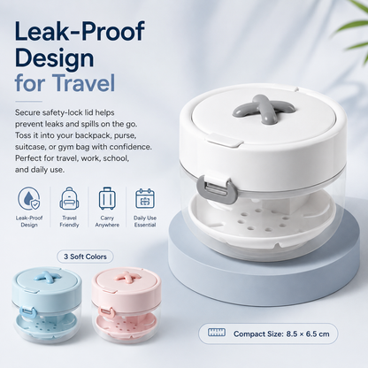 🦷 Portable Retainer Cleaning Case | Leak-Proof Travel Organizer with Mirror & Drain Tray