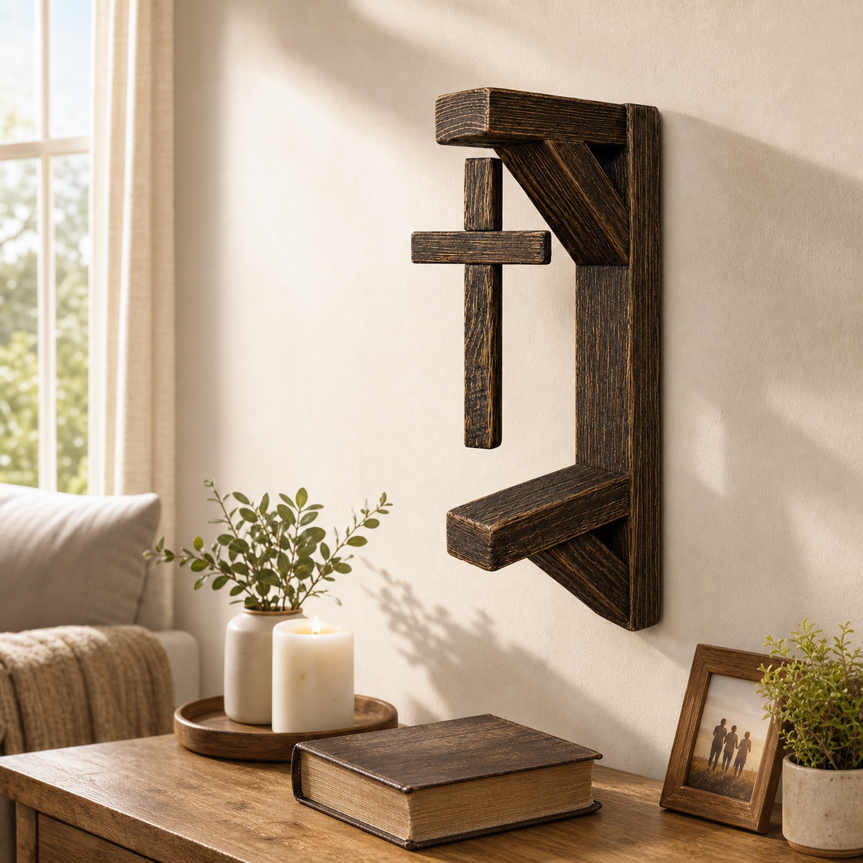 ✝️ Handmade Rural Christian Cross Wall Decoration