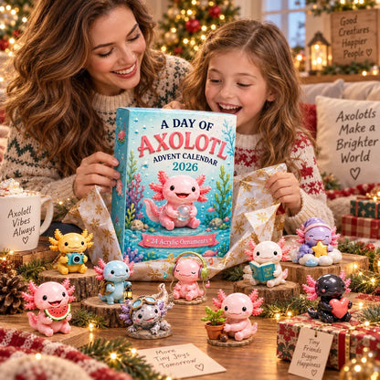 🎄CHRISTMAS KICKOFF 49% OFF - A Day of Axolotl Advent Calendar 2026 | 24 Days of 3D Axolotl Surprises 🦎