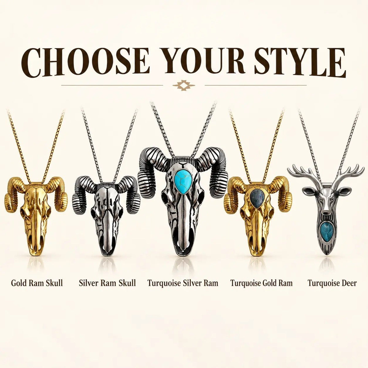 🐐 ✨ Western Skull Pendant Necklace & Belt Clip