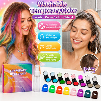 12-Color Temporary Hair Chalk Applicator Set