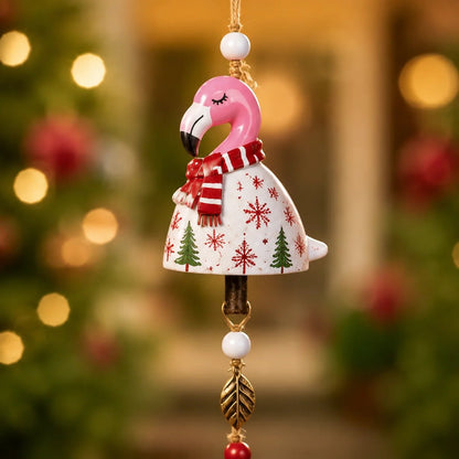 🦩 Christmas Flamingo Bell Ornament 🎄 | 6 Styles Holiday Hanging Pendant | Xmas Tree Decoration Home Party Wind Chime Gift